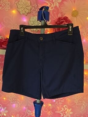 St. John's Bay Navy Stretch Bermuda Shorts